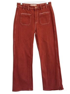 Seventy + Mochi Rust Red Wide-Leg Denim Jeans – Women’s Size 29